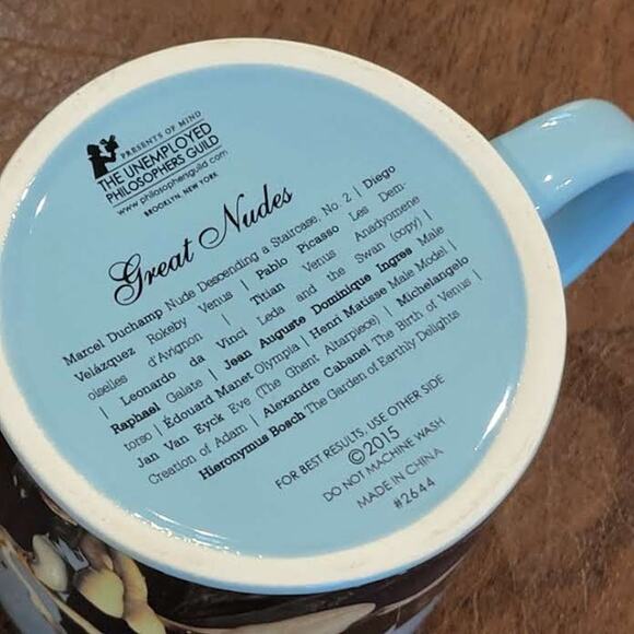 2015 The Unemployed Philosophers Guild GREAT NUDES Coffee Tea Mug - Picture 9 of 13
